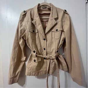 Beige jacket with belt